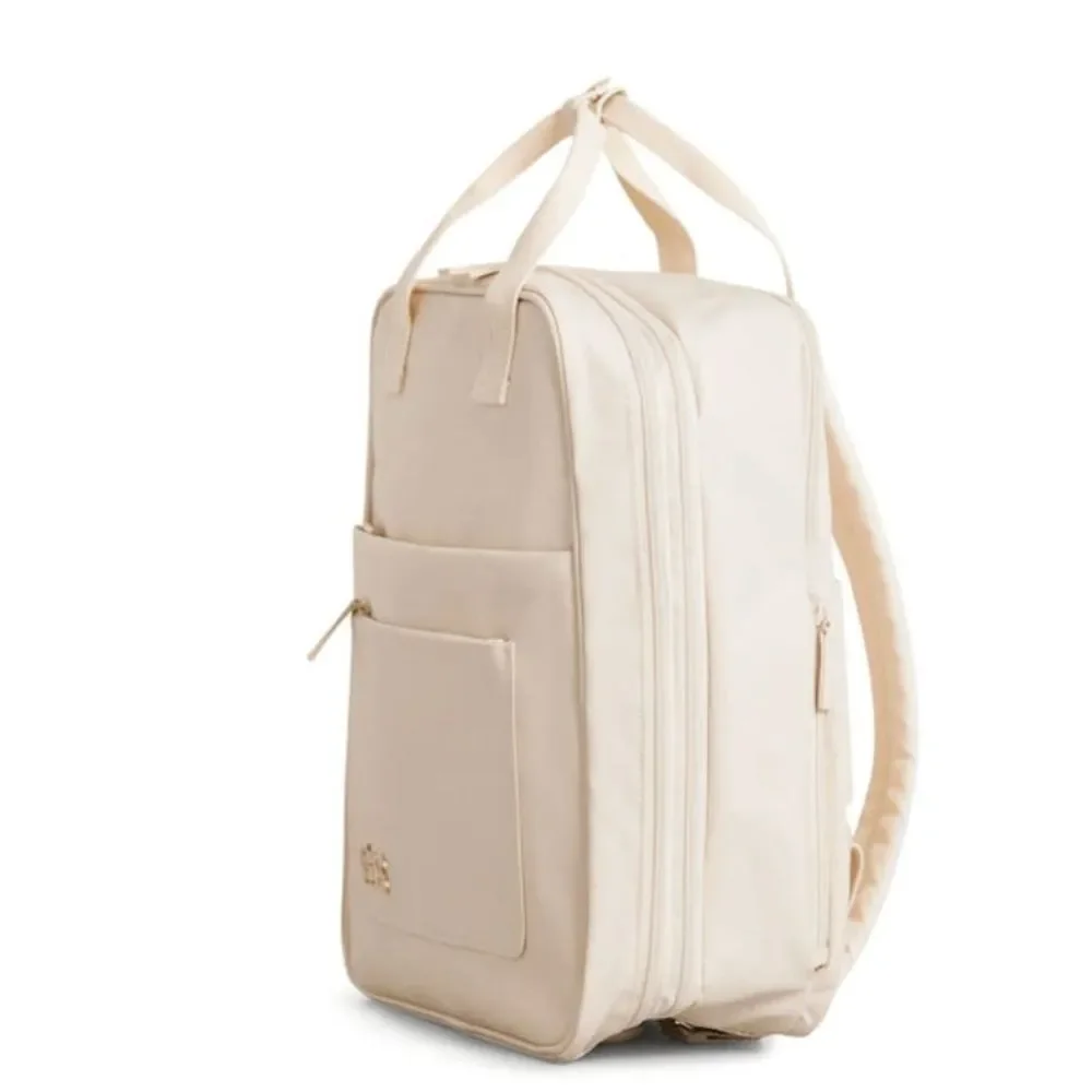 NWT BEIS The Expandable Backpack - Recycled Collection in BEIGE